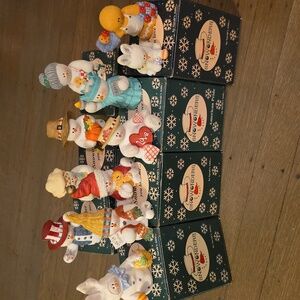 Snowonders: Snowmen: Festive Figurine Collection Set Of 11. Vintage
